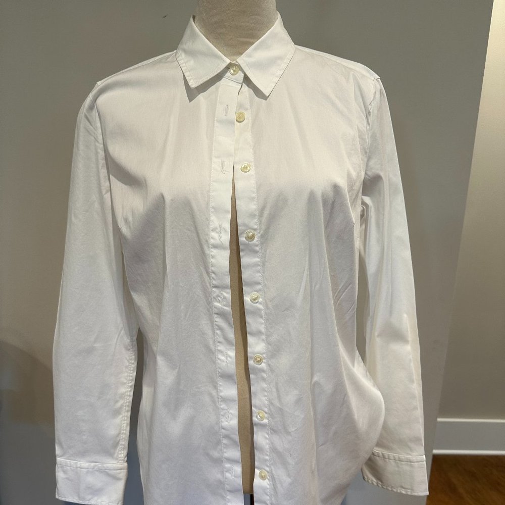 Ann Taylor Button Up Perfect Shirt - White - Size 10